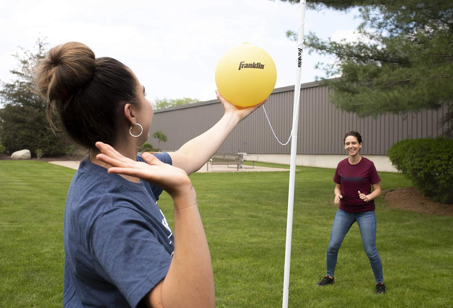 Franklin Sports Tetherball - Tetherball Ball, Rope and Pole Set - Portable Steel Tetherball Set with Easy Assembly - Classic Outdoor Game : Tetherball Equipment : Sports & Outdoors