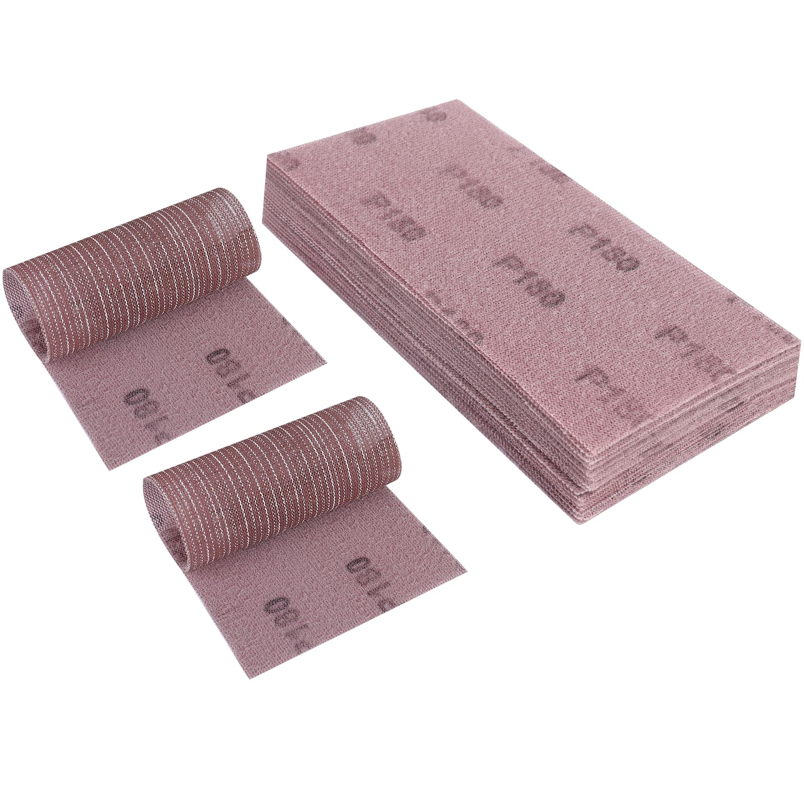 Sruhrak 115x230mm Net Sandpaper, 25 PCS Mesh Sanding Discs 180 Grit Hook and Loop Sanding Pads for Drywall Sander Efficient Dust Removal Random Orbital Sander Polishing