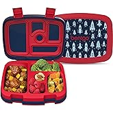 Bentgo Kids Prints Leak-Proof, 5-Compartment Bento-Style Kids Lunch Box - Ideal Portion Sizes for Ages 3-7, Durable, Drop-Proof, Dishwasher Safe, & PFAS & BPA-Free Materials (Rocket)