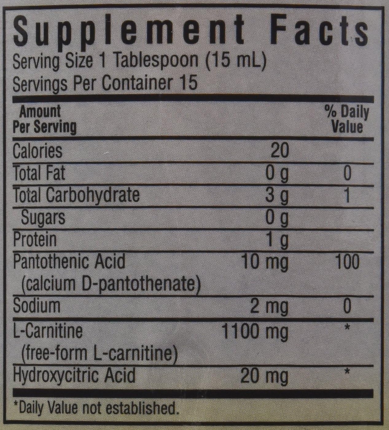 BlueBonnet Liquid L-Carnitine 1100 mg, Vanilla, 8 Fluid Ounce: Health & Personal Care