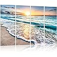 YPY Art Acoustic Panels Self Adhesive: Beach Wall Art Sound Proof Panel Decorative Acoustic Panels Acoustical Treatment for Recording Studio 8 Pack 48x32 Inches