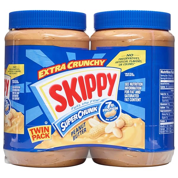 SKIPPY CHUNKY PEANUT BUTTER, CRUNCHY PEANUT BUTTER, TWIN...