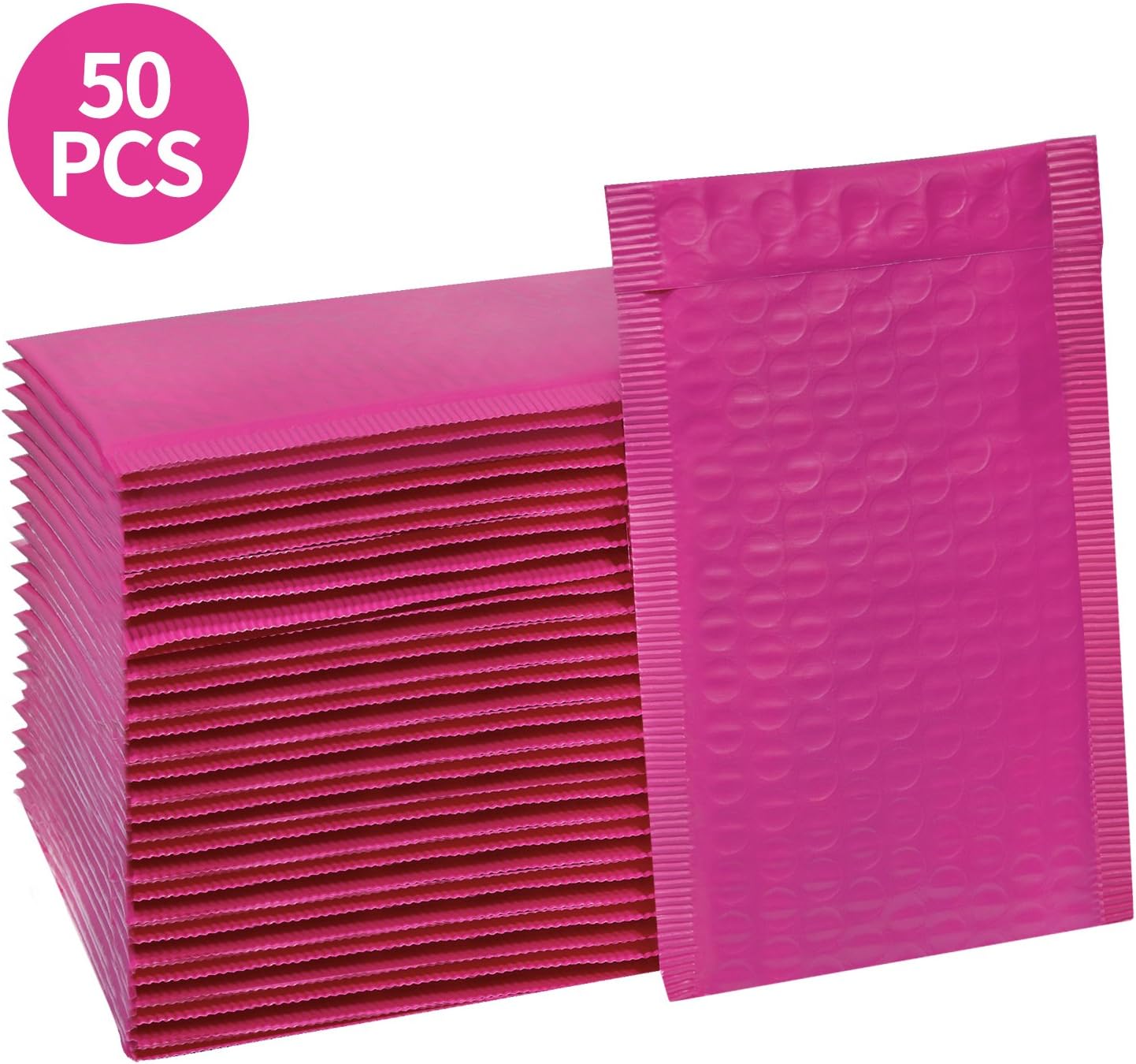 HBlife #000 4x8 Inches Poly Bubble Mailers Self Seal Hot Pink Padded Envelopes, Pack of 50 : Office Products