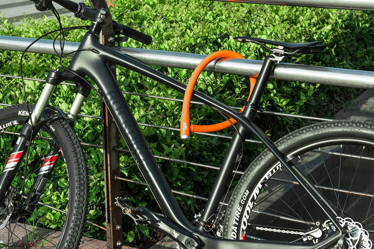 Amazon Ulac 自転車 ロック 鍵 ワイヤーロック U字ロック ロードバイク クロスバイクシリコンカバー 長さ700mm 横断面直径mm 高切断対抗 頑丈 盗難防止 五色 オレンジ ユーラック Ulac ケーブルロック