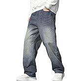 JMIERR Men's Baggy Jeans Wide Leg Skater Hip Hop Denim Pants Loose Fit Streetwear