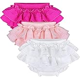 Eosoeso 3 PCS Baby Girl Diaper Covers Bloomers Toddlers Ruffle Skirt Shorts Cotton Gauze Cute Underpants