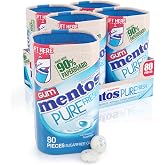 Mentos Sugar Free Gum with Xylitol, Fresh Mint, 80 Piece Bottle (4 Pack) | Chewing Gum, Perfect for Long Lasting Fresh Breath at School, Work &amp; Travel