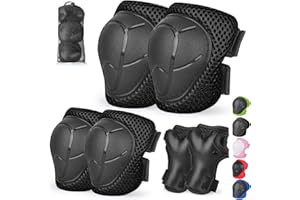 Banzk Kids/Youth Knee Pads and Elbow Pads Set with Wrist Guard 3 in 1 Kids Protective Gear Set for 3-14 Years for Skateboarding, Skiing, Cycling, BMX Biking, Running, Scooter