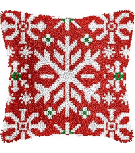 Blue Moon Skull Latch Hook Kit - DIY Pillow Making Kit 43x43cm With Preprinted Canvas