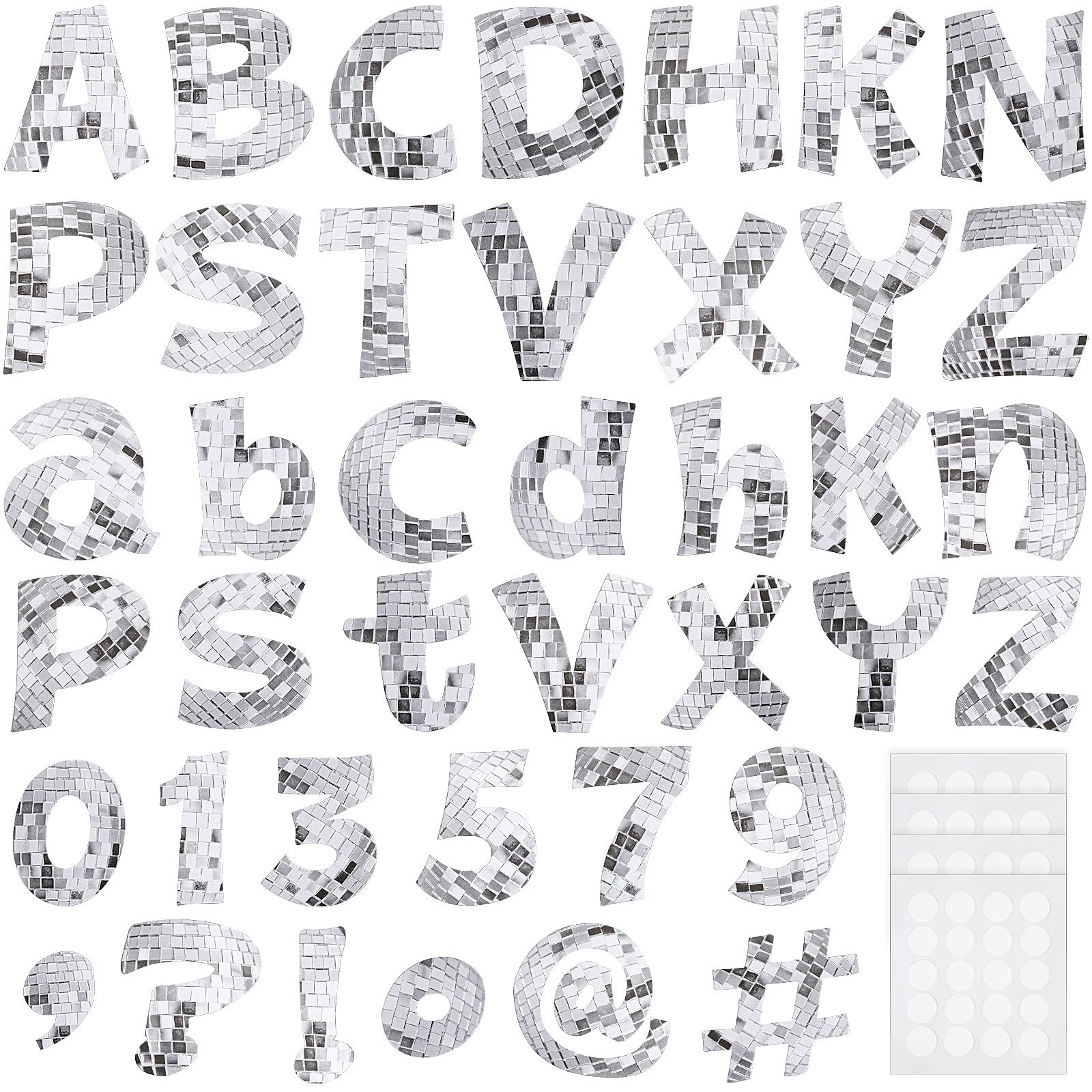 Photo 1 of Harloon 216 Pcs Bulletin Board Letter 4 Inch Colorful Poster Board Letter Cutout Alphabet Number Punctuation Symbols Combo Set with Adhesive for Classroom Wall Kindergarten Decor(Disco Style)