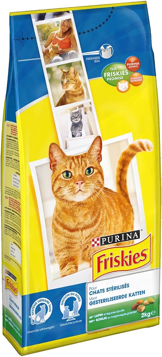 Friskies Chat Croquettes Pour Chat Adulte Sterilise Lapin Legumes Ajoutes 2 Kg Lot De 6 12 Kg Amazon Fr Animalerie