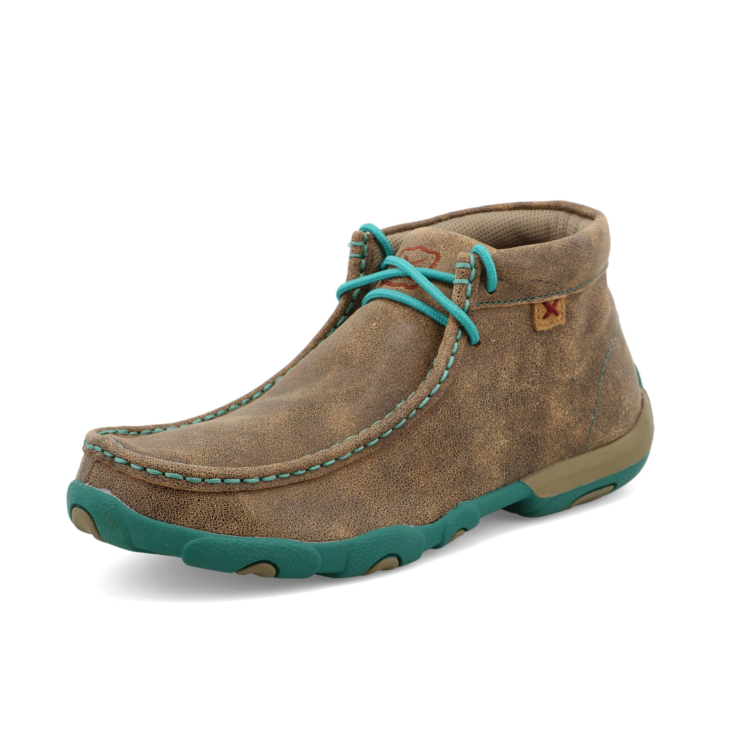 Twisted X Women's Chukka Driving Moc, Moc Toe with CellSole, Bomber & Turquoise, 8.5 M Image