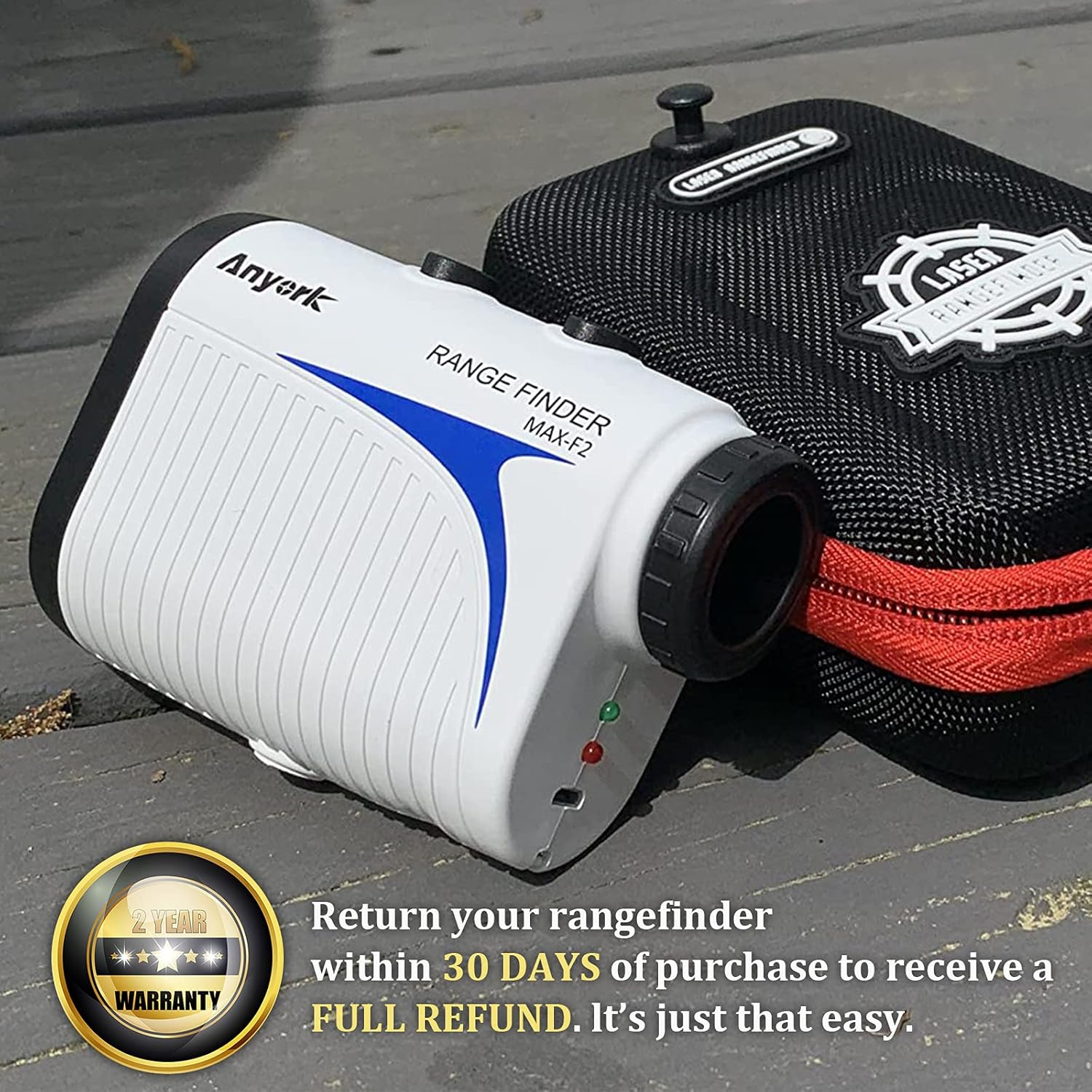 Anyork Rechargeable Golf Rangefinder with Slope Compensation On/Off 1500yards, Laser Range Finder Gift, Flag-Lock Tech with Vibration, USB Charging, Clear View, Fast Reading, Continuous Scan, Gift Package : Sports & Outdoors