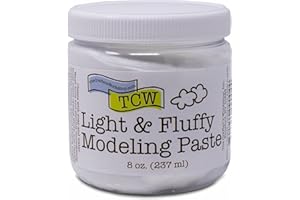 The Crafters Workshop Modeling Paste Medium, Surface Prep and Dimension Additive, Texture for Canvas, Paper, Wood or Paints, Provides Depth for Acrylic or Oils, Modeling Paste, 8-oz, Light/Fluffy