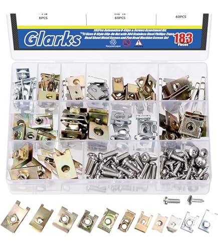 Lot De 670 Clips En U Et Rivets Nylon Pour Voiture - Compatible GM, Ford, Toyota, Etc.