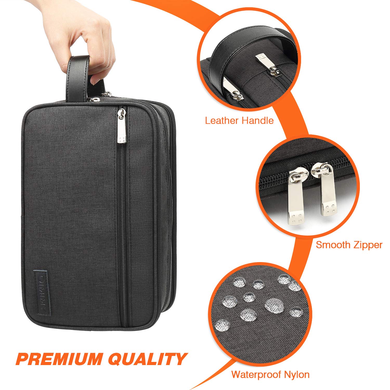 Mens Toiletry Bag Dopp Kit Travel Bathroom Bag Shaving Shower Cosmetic Organizer : Beauty