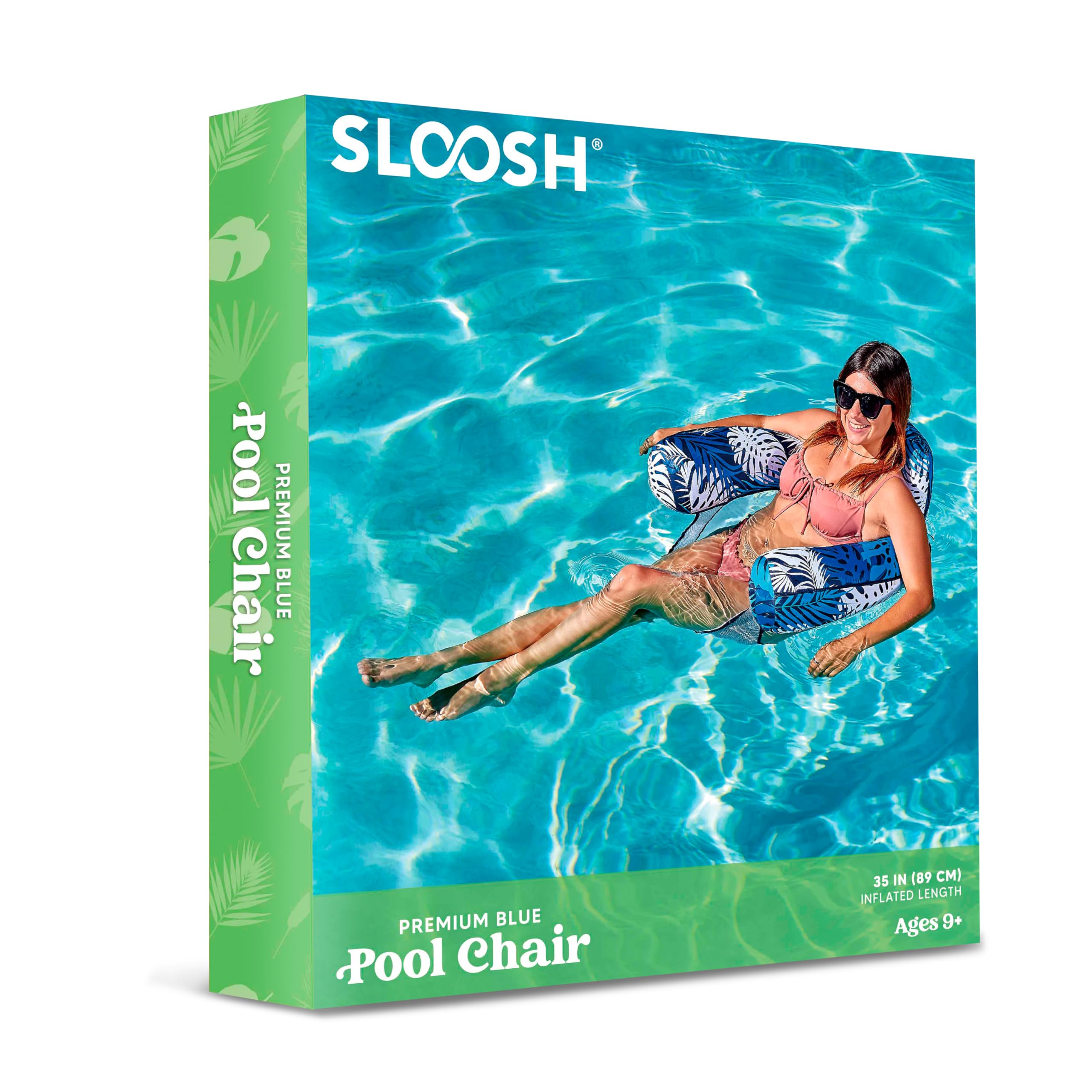 SLOOSH Inflatable Pool Floats Adult,Lounge Chair Adult with Plant Pattern,Floating Water Hammock,Blow up Pool Noodles Rafts for Relaxing Swimming Party Summer Water Beach Lake Fun
