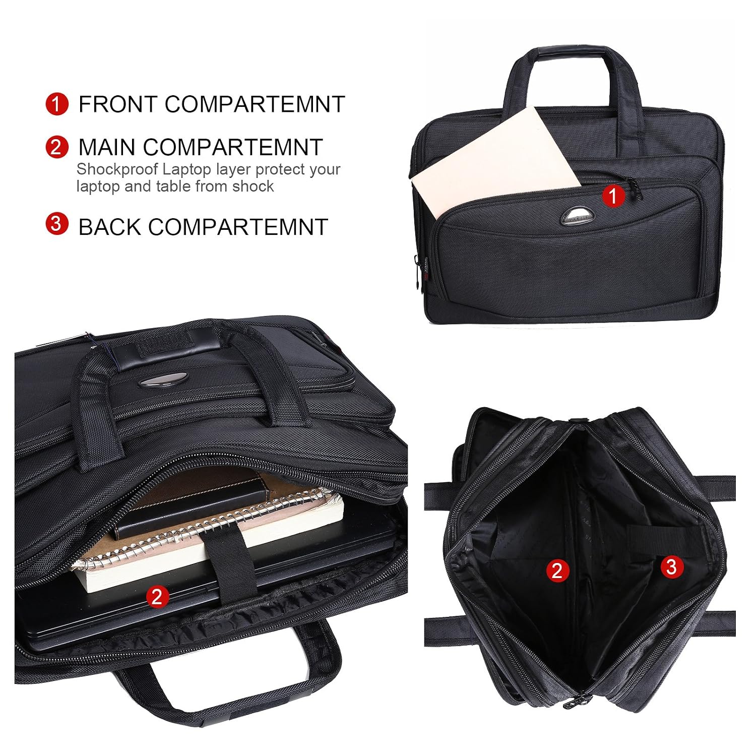 Maletín de negocios ampliable y de gran capacidad Maletín para computadora  portátil de 17 pulgadas Maletines de viaje para portátiles de hasta 15,6  Bolsas de mensajero 2 en 1 para hombres Maletines