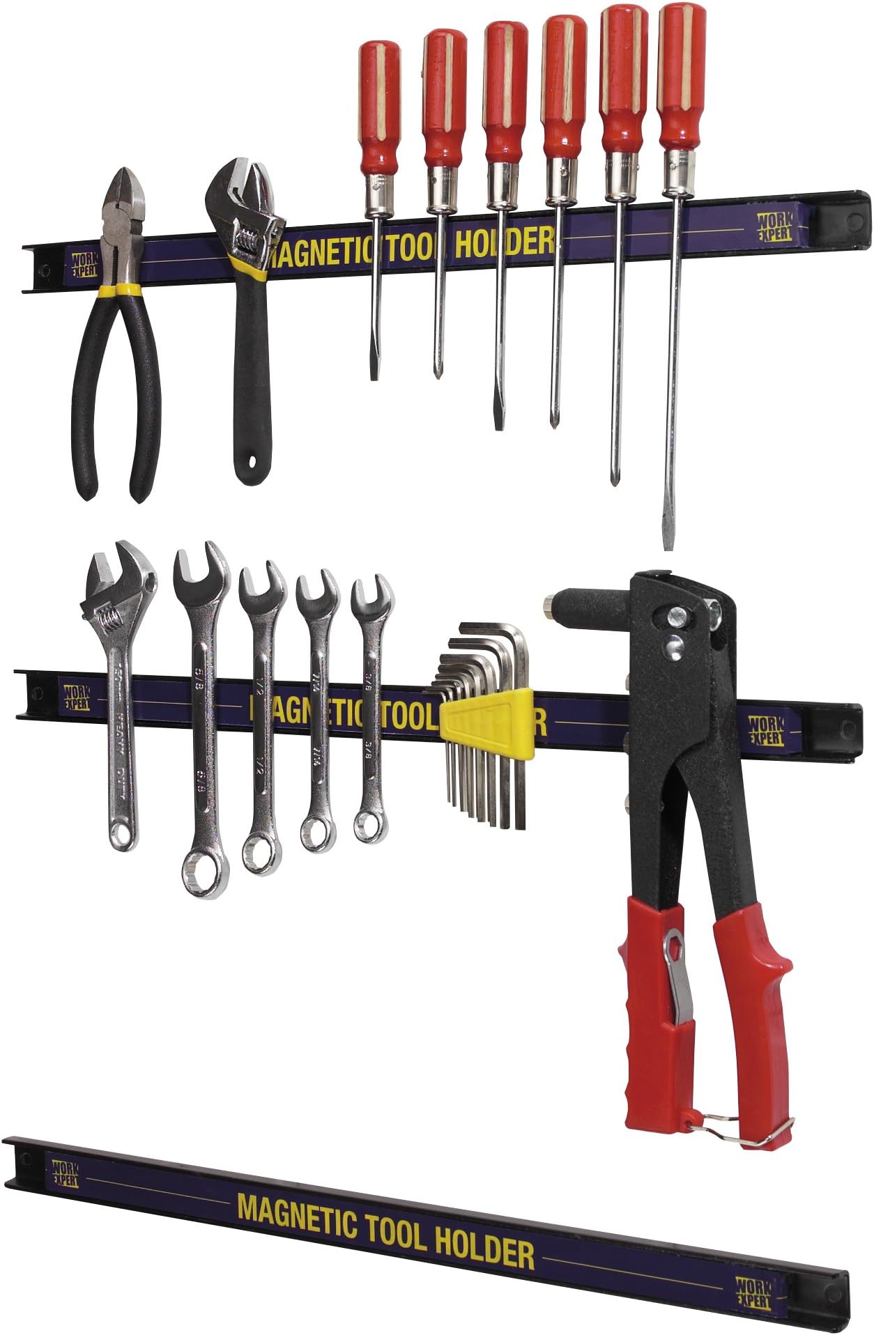 Work Expert Magnetic Garage Wall Tool Holder Strip Each Tool Holder Measures 18" in Length (Pack of 6)