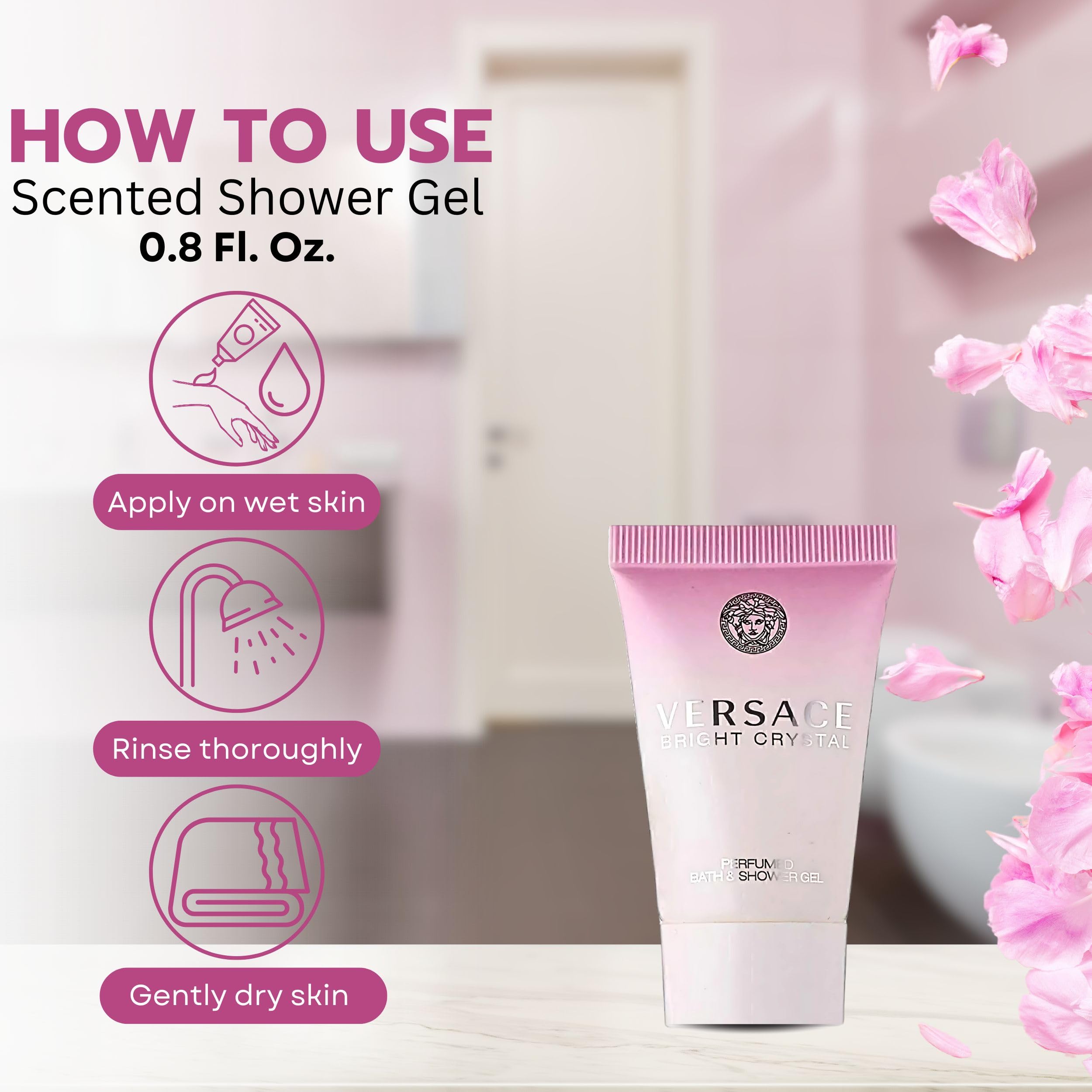 Versace Versace Bright Crystal By Versace for Women - 3 Pc Gift Set 5ml Edt Splash, 2x25ml Shower Gel, Body, 3count