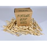 Fortune Golf Tees | Pack of 50 Bamboo 2 3/4" Golf Tees | Each Golf Tee Printed with a Fortune Message