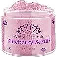 Blueberry Body Scrub, Pure Organic Face Exfoliant for Super Soft Skin, Anti Cellulite & Exfoliator, Natural Skin Care Formula Helps with Stretch Marks, Eczema, Acne & Varicose Veins for Men and Women