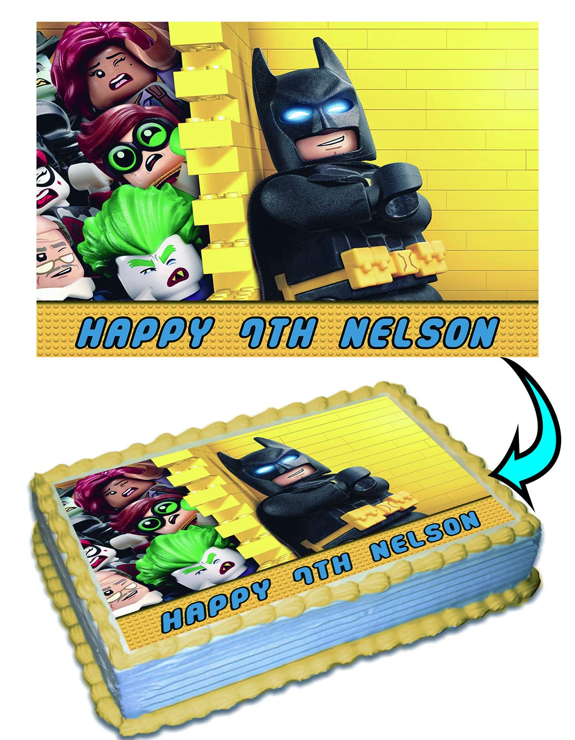 Lego Batman Vs Villains Personalized Cake Toppers Icing Sugar