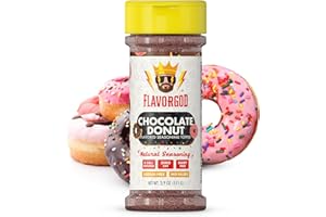 Chocolate Donut Topper Seasoning Mix by Flavor God - Zero Calorie Seasoning for Ice Cream, Donuts, Coffee, Cookies, Popcorn, Pancakes, & Snacks - Low Sodium, Kosher, Dairy-Free