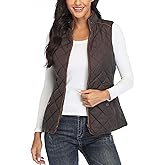 MISS MOLY Women Lightweight Quilted Padded Vest Stand Collar Zip Up Front Gilet Quilted