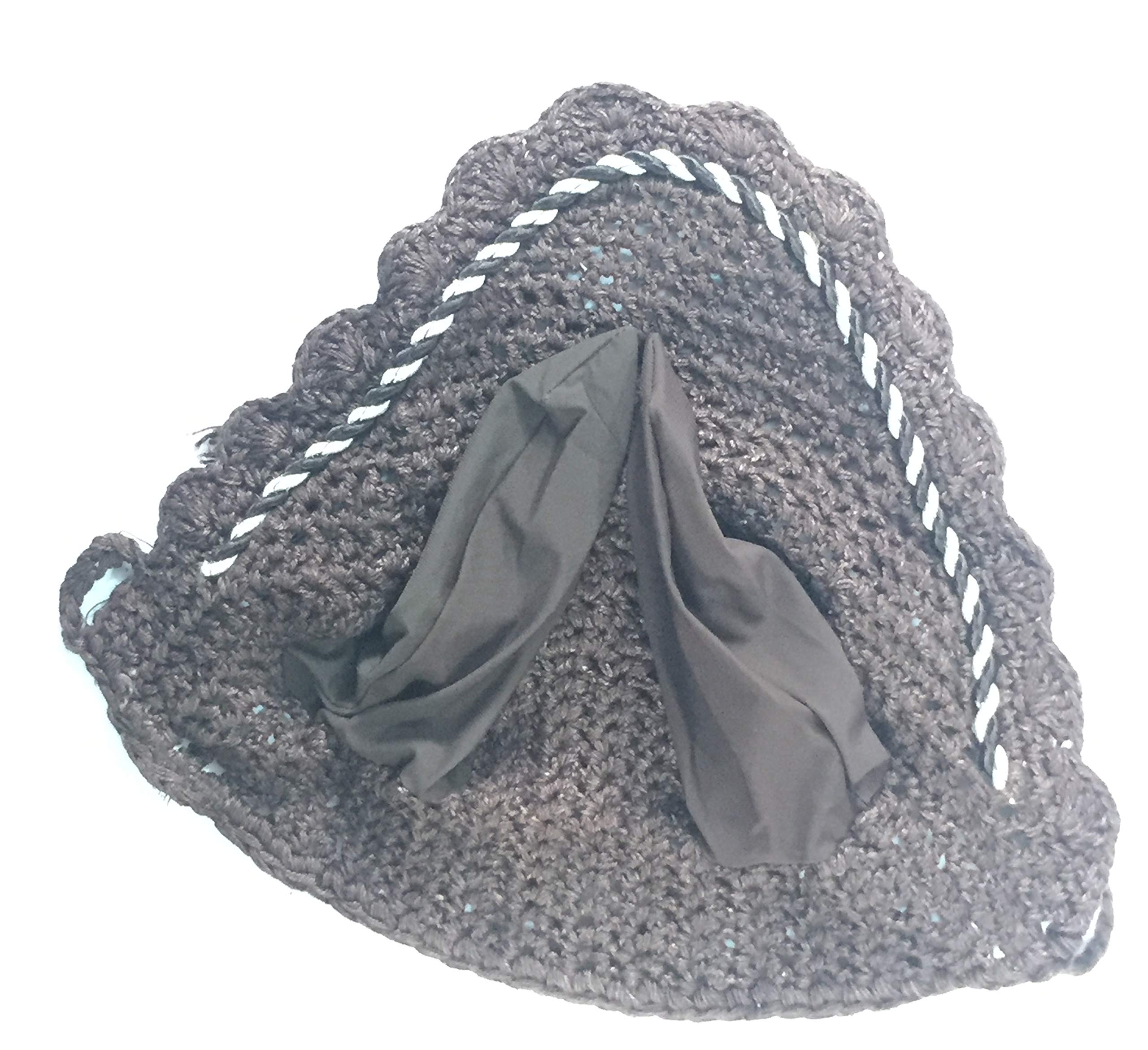 Spire Horse Soft Crochet Breathable Cotton Ear Net Hood Ear Protector Bonnets (Pony, Grey)