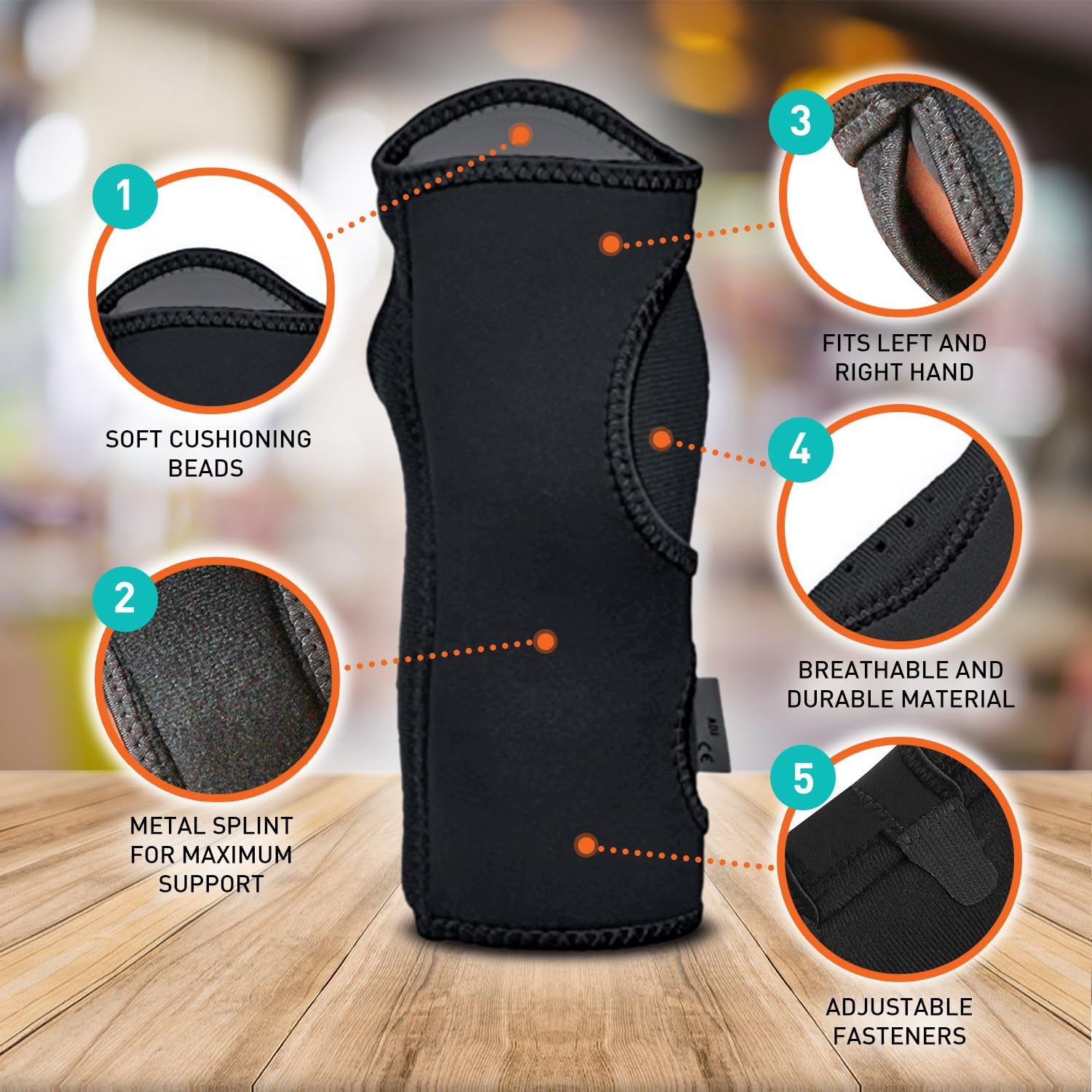 Night Wrist Sleep Support Brace - Fits Both Hands - Cushioned to Help With Carpal Tunnel and Relieve and Treat Wrist Pain ,Adjustable, Fitted-ComfyBrace: Health & Personal Care