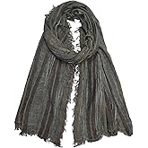 silk seduction Artistic Retro Cotton And Linen Scarf, Plain Tie Dye Gradient Autumn And Winter New Soft Cotton Shawl