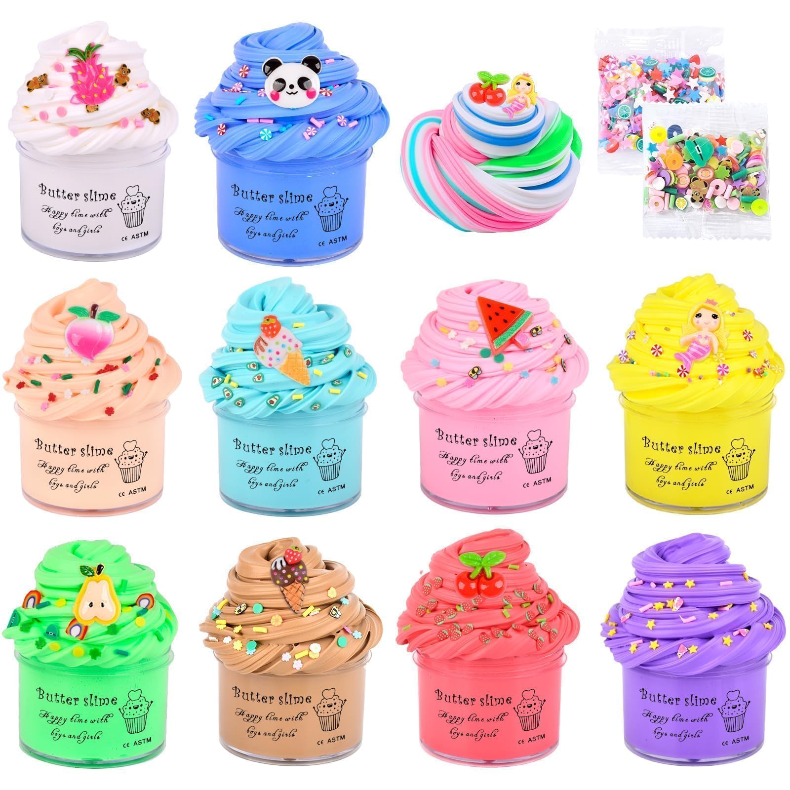 Photo 1 of 10 Pack Scented Butter Slime, Party Favors Slime kit for Girls and Boys, Stretchy and Non-Stick Stress Relief Toy for Kids, Super Soft Sludge Toy for Classroom Rewards, Party Supplies