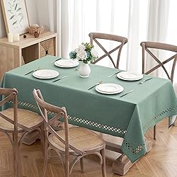 MIULEE Mint Green Polyester Linen Rectangle