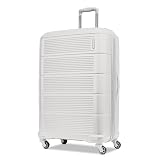 American Tourister Stratum 2.0 Expandable Hardside Luggage with Spinner Wheels, Checked-Large, White