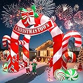Kalolary 13FT Christmas Inflatables Archway Outdoor Decorations, Giant Xmas Candy Arch Inflatable Stereoscopic Blow up Christmas Yard Decoration with Build-in LED Lights for Garden Lawn Party Decor