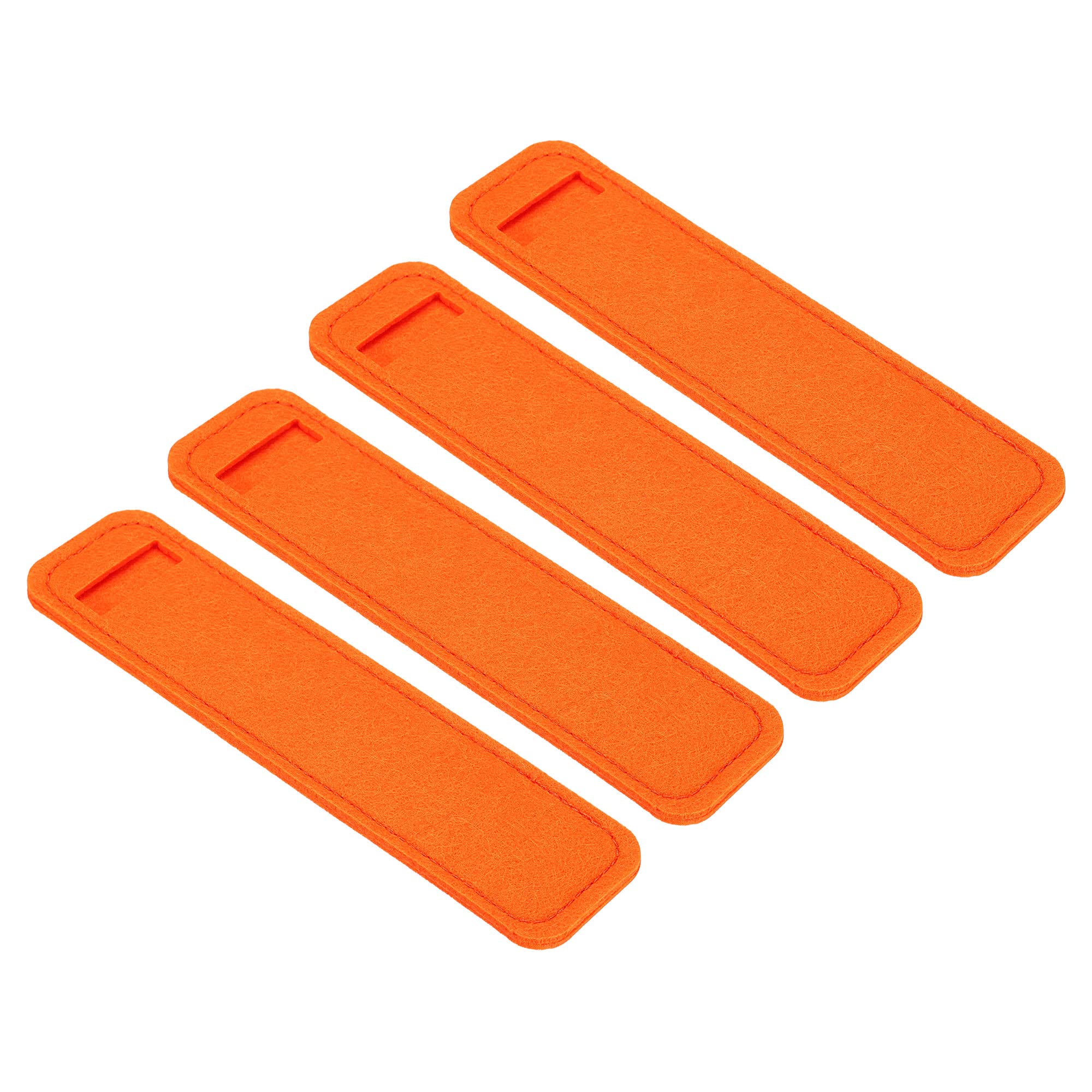 PATIKIL Felt Pen Case 12 Pack Pencil Bag Mini Pocket Protector Storage Sleeve Pouch Holder, Orange