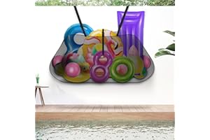 GliCraft 2 Pcs Pool Floats Storage Bag Outdoor Toy Storage Foldable Swimming Pool Storage Hanging Mesh Organizer for Swimming Pool Toys Floats Inflatables Balls (Black,57 x 30 x 12'')