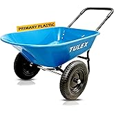 TULEX Dual-Wheel Home Garden Yard Utility Wheelbarrow Cart Yard Cart with Padded Handlebar, 3.25/8 Pneumatic Tires for High S