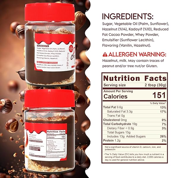 CERES GOURMET DUBAI CHOCOLATE CRUNCHY SPREAD, 9.7 OZ, PREMIUM SPREADABLE DUBAI CHOCOLATE WITH HAZELNUT AND CRISPY KATAIFI, RICH NUTTY GOURMET BREAKFAST SNACK FOR ICE CREAM, DESSERTS AND PANCAKES