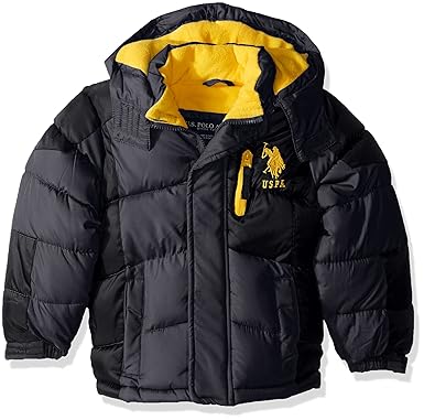 yellow polo bubble jacket