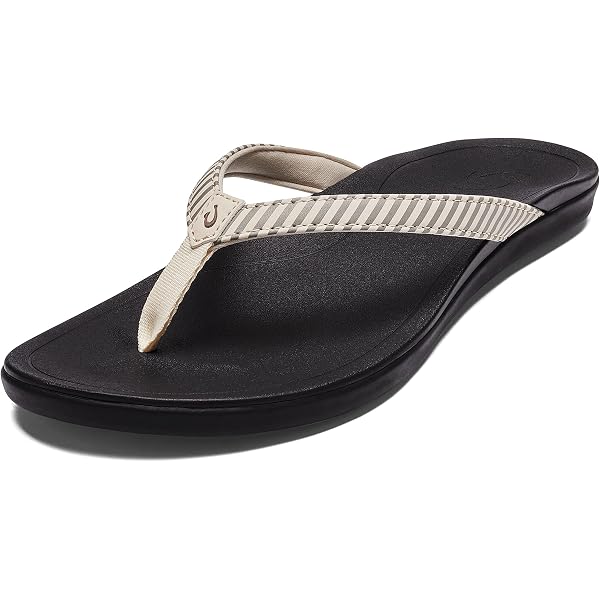 OLUKAI Black Stitch-Detail Flip Flop Sandals OluKai Ulele Flip Flop (Men) | Nordstrom main image 3