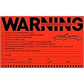 Easykart Labels 50 Parking Violation Notice Tow Stickers for Car Vehicle Private Warning - Adhesive Car Window Fluorescent Labels