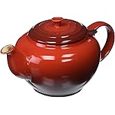 Le Creuset Stoneware Large Teapot with Stainless Steel Infuser, Cerise (Cherry Red)