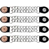 Mirthcos Motorcycle Vest Extenders for Men & Women - 4 PCS Leather Vest Extensions for Biker - Durable Double Chrome Chains
