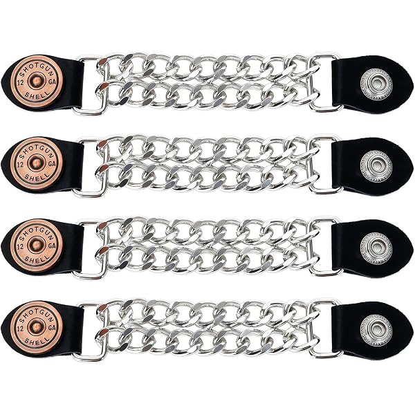 4-Piece Motorcycle Biker Buffalo Head Graphic Leather Vest Extender – DL DD36