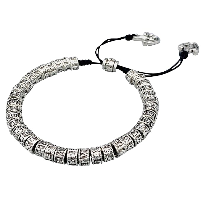 Reclaiming Zen Braccialetto Tibetano Buddista Perline Mantra Om Mani Padme Hum Mantra