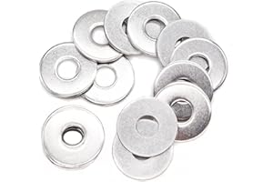binifiMux 50pcs M6 Flat Washers(OD=18mm, 1.5mm Thickness), 304 Stainless Steel / 18-8, Plain Finish