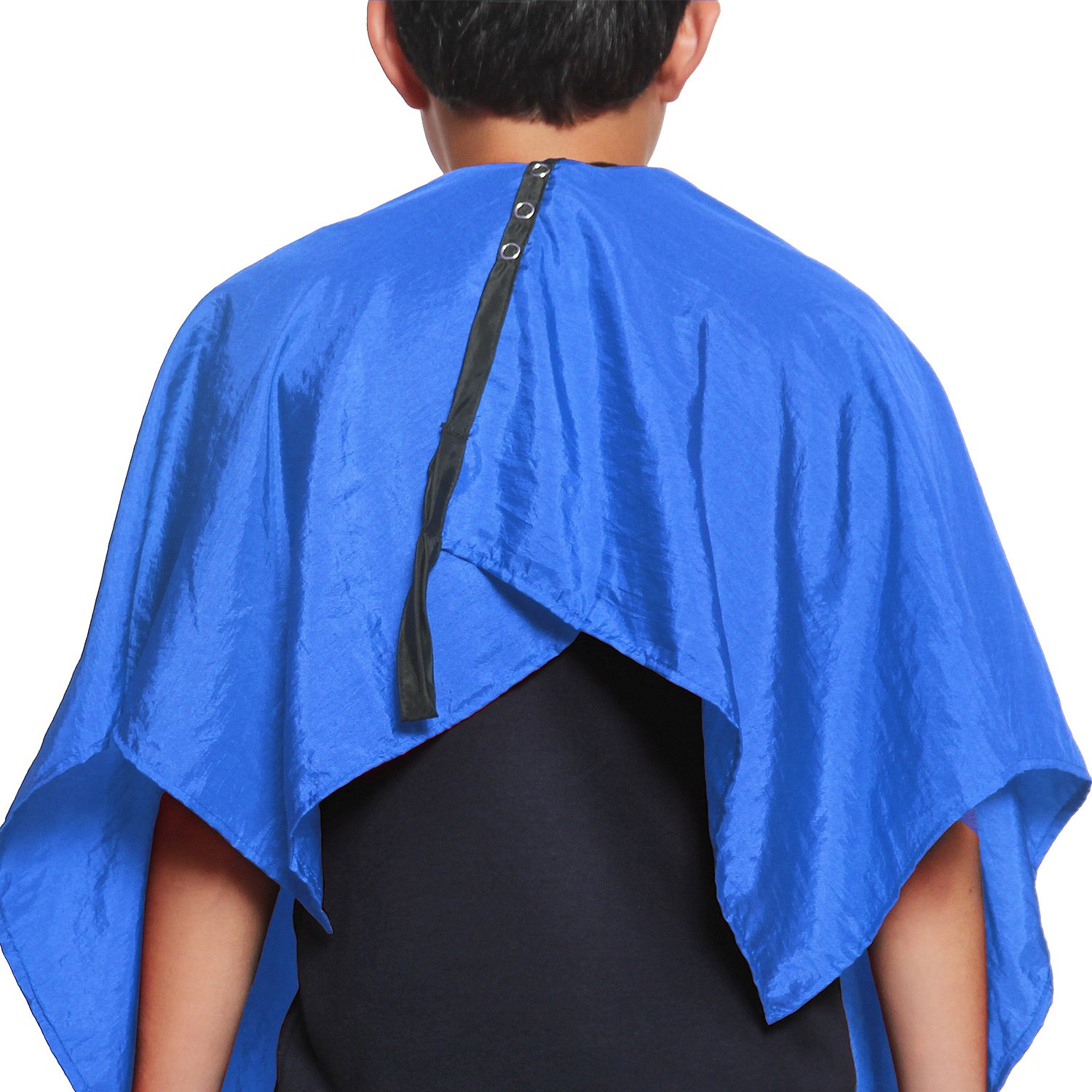Mane Caper Kid's Masked Salon Quality Cape Barber Professional Haircut Chair Cloth with Metal Snap Closures (Royal Blue): Beauty