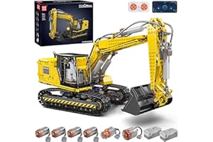 Mould King 13112 Upgraded RC Excavator Building Sets, 2169+ Pieces Building Model Kits, App Remote Control Construction Truck Excavator Science Kits with Motor, STEM Engineering Toys for Boys Teens